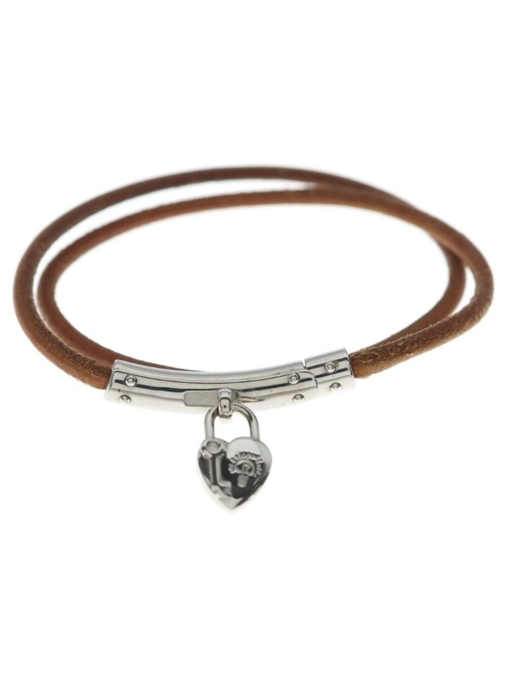 Hermes Viviride Bracelet Leather Black Silver